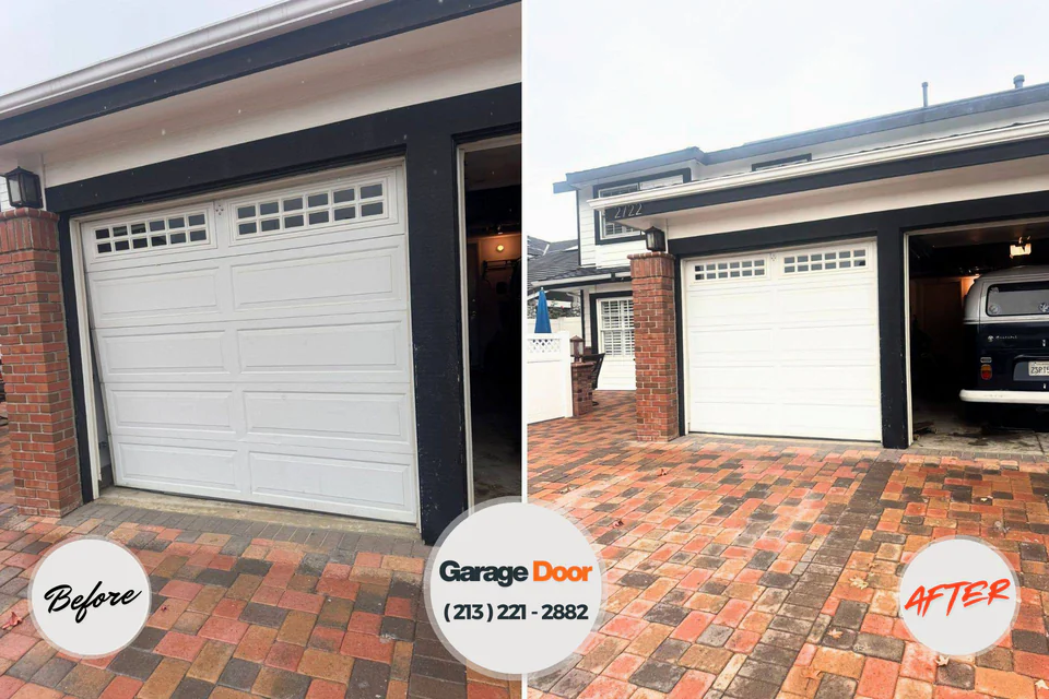 Before and after: garage door repair Milford, IN